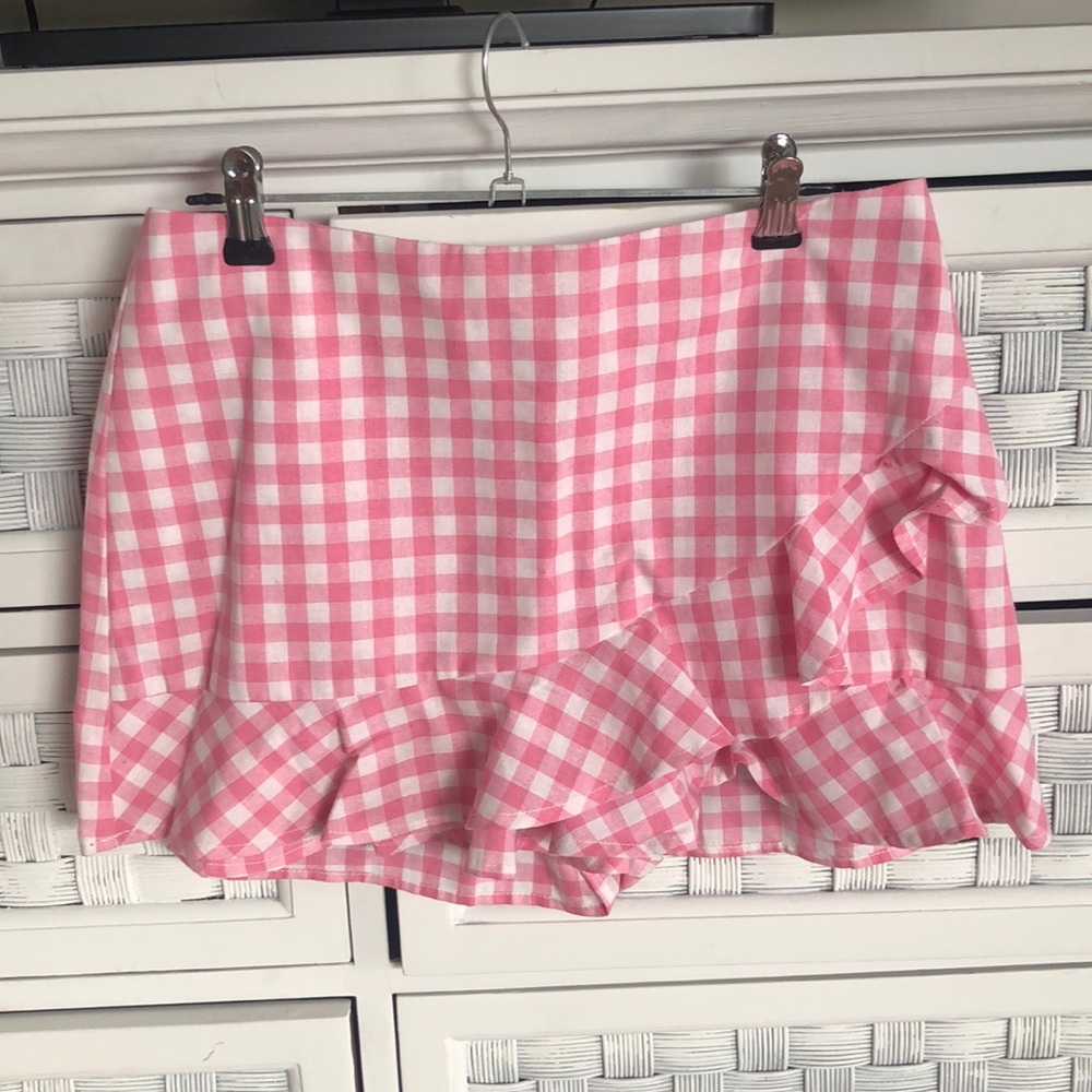 LA Hearts Pink checkered skort